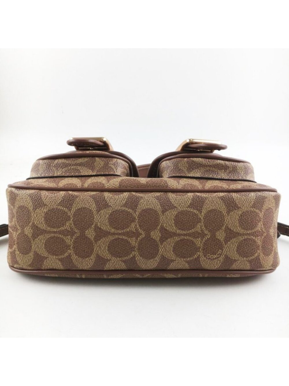 COACH Ashton Baguette In Signature Canvas Tan CY658 Crossbody outlet New JPN - Picture 6 of 7